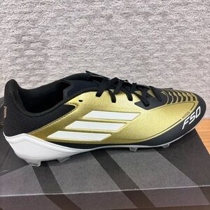Adidas F50 League FG/MG Messi Soccer Cleats Gold Black Mens Sz 10 IG9274